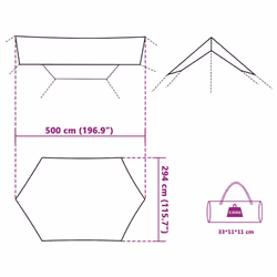 vidaXL Camping Tarp Outdoor Patio Tarpaulin Shelter Sunshade Green Waterproof - Additional view 3