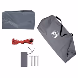 vidaXL Camping Tarp Tarpaulin Shelter Sunshade Grey and Orange Waterproof - Additional view 6