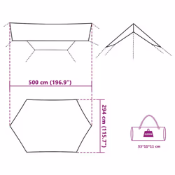 vidaXL Camping Tarp Tarpaulin Shelter Sunshade Grey and Orange Waterproof - Additional view 8