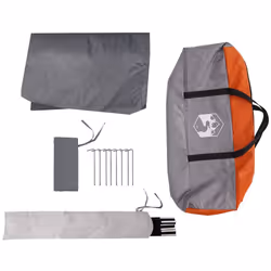 vidaXL Camping Tarp Tarpaulin Shelter Outdoor Sunshade Tent Tarp Waterproof - grey and orange, taffeta - Additional view 7