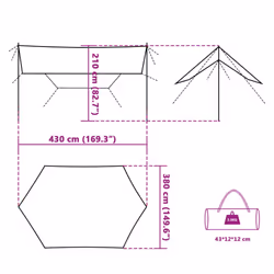 vidaXL Camping Tarp Tarpaulin Shelter Outdoor Sunshade Tent Tarp Waterproof - blue, oxford