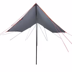 vidaXL Camping Tarp Outdoor Patio Tarpaulin Shelter Sunshade Green Waterproof - grey and orange, taffeta - Additional view 2