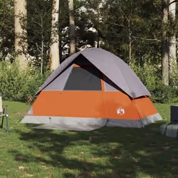 vidaXL Camping Tent Dome 2-Person Lightweight Tent Dome Tent Blue Waterproof - Grey and orange, 215 x 150 x 127 cm - Additional view 2