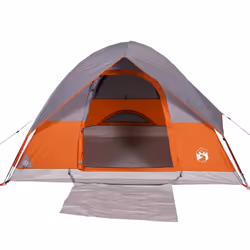 vidaXL Camping Tent Dome 2-Person Lightweight Tent Dome Tent Blue Waterproof - Grey and orange, 215 x 150 x 127 cm - Additional view 6