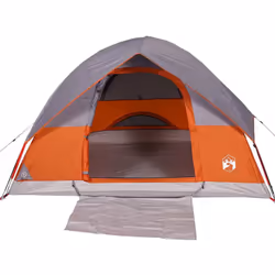 vidaXL Camping Tent Dome 2-Person Lightweight Tent Dome Tent Blue Waterproof - Grey and orange, 213 x 213 x 132 cm - Additional view 5