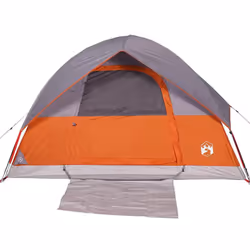 vidaXL Camping Tent Dome 2-Person Lightweight Tent Dome Tent Blue Waterproof - Grey and orange, 213 x 213 x 132 cm - Additional view 7