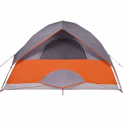 vidaXL Camping Tent Dome 2-Person Lightweight Tent Dome Tent Blue Waterproof - Grey and orange, 213 x 213 x 132 cm - Additional view 9