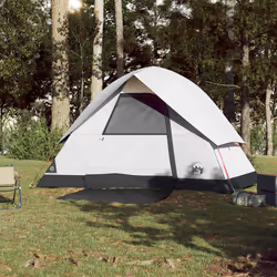 vidaXL Family Tent Dome 6-Person Dome Tent White Blackout Fabric Waterproof - white blackout, 3-person - Additional view 2