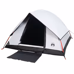 vidaXL Family Tent Dome 6-Person Dome Tent White Blackout Fabric Waterproof - white blackout, 3-person - Additional view 4