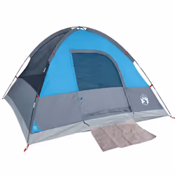 vidaXL Family Tent Dome 6-Person Dome Tent White Blackout Fabric Waterproof - blue, 4-person - Additional view 4