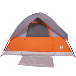 vidaXL Camping Tent Dome 2-Person Lightweight Tent Dome Tent Blue Waterproof - Grey and orange, 215 x 213 x 149/154 cm - Additional view 5
