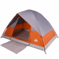 vidaXL Camping Tent Dome 2-Person Lightweight Tent Dome Tent Blue Waterproof - Grey and orange, 215 x 213 x 149/154 cm - Additional view 6