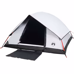 vidaXL Family Tent Dome 6-Person Dome Tent White Blackout Fabric Waterproof - white blackout, 4-person - Additional view 6