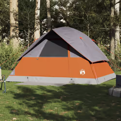vidaXL Camping Tent Dome 2-Person Lightweight Tent Dome Tent Blue Waterproof - Grey and orange, 305 x 305 x 183 cm - Additional view 2