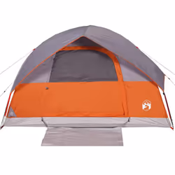 vidaXL Camping Tent Dome 2-Person Lightweight Tent Dome Tent Blue Waterproof - Grey and orange, 305 x 305 x 183 cm - Additional view 4
