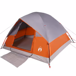 vidaXL Camping Tent Dome 2-Person Lightweight Tent Dome Tent Blue Waterproof - Grey and orange, 305 x 305 x 183 cm - Additional view 5