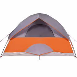 vidaXL Camping Tent Dome 2-Person Lightweight Tent Dome Tent Blue Waterproof - Grey and orange, 305 x 305 x 183 cm - Additional view 8