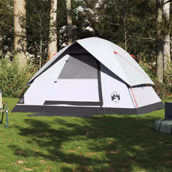 vidaXL Family Tent Dome 6-Person Dome Tent White Blackout Fabric Waterproof - white blackout, 6-person - Additional view 2