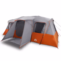 vidaXL Family Tent Tunnel 16-Person Lightweight Tent Dome Tent Waterproof - grey