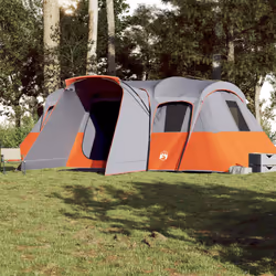 vidaXL Family Tent Tunnel 16-Person Lightweight Tent Dome Tent Waterproof - grey