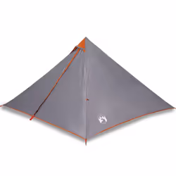 vidaXL Family Tent Tipi 7-Person Outdoor Lightweight Camping Tent Waterproof - Grey and orange