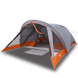 vidaXL Camping Tent Cabin 4-Person Lightweight Tent Patio Dome Tent Waterproof - grey and orange