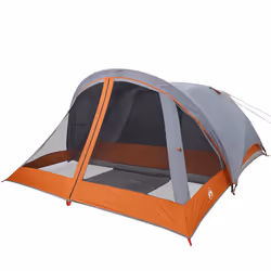 vidaXL Camping Tent Cabin 4-Person Lightweight Tent Patio Dome Tent Waterproof - grey and orange - Additional view 4