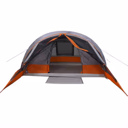 vidaXL Camping Tent Cabin 4-Person Lightweight Tent Patio Dome Tent Waterproof - grey and orange - Additional view 5