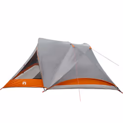 vidaXL Camping Tent Cabin 4-Person Lightweight Tent Patio Dome Tent Waterproof - grey and orange - Additional view 7