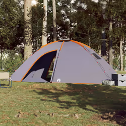 vidaXL Camping Tent 8-Person Lightweight Tent Outdoor Dome Tent Waterproof - Grey and orange