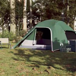 vidaXL Family Tent Dome 6-Person Lightweight Tent Camping Tent Waterproof - green, 4-person