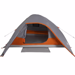 vidaXL Family Tent Dome 6-Person Lightweight Tent Camping Tent Waterproof - grey and orange, 4-person - Additional view 5