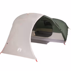 vidaXL Camping Tent Dome 4-Person Lightweight Tent Grey and Orange Waterproof - Green - Additional view 6