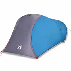 vidaXL Camping Tent Dome 4-Person Lightweight Tent Grey and Orange Waterproof - Blue