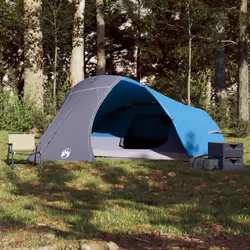 vidaXL Camping Tent Dome 4-Person Lightweight Tent Grey and Orange Waterproof - Blue