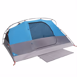 vidaXL Camping Tent Dome 4-Person Lightweight Tent Grey and Orange Waterproof - Blue - Additional view 7