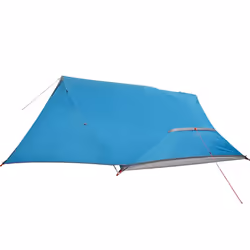 vidaXL Camping Tent Dome 4-Person Lightweight Tent Grey and Orange Waterproof - Blue - Additional view 8