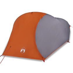 vidaXL Camping Tent Dome 4-Person Lightweight Tent Grey and Orange Waterproof - Grey and orange
