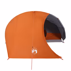 vidaXL Camping Tent Dome 4-Person Lightweight Tent Grey and Orange Waterproof - Grey and orange - Additional view 5