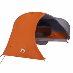 vidaXL Camping Tent Dome 4-Person Lightweight Tent Grey and Orange Waterproof - Grey and orange - Additional view 6