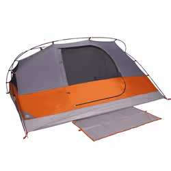 vidaXL Camping Tent Dome 4-Person Lightweight Tent Grey and Orange Waterproof - Grey and orange - Additional view 7