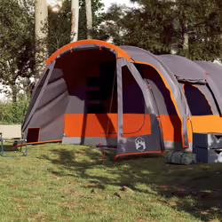 vidaXL Family Tent 6-Person Outdoor Lightweight Tent Camping Tent Waterproof - grey, 8-person