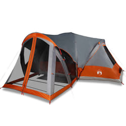 vidaXL Family Tent Tipi 8-Person Lightweight Camping Tent Green Waterproof - Grey and orange