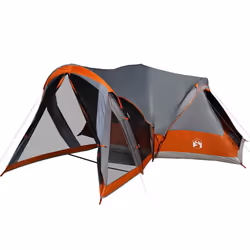 vidaXL Family Tent Tipi 8-Person Lightweight Camping Tent Green Waterproof - Grey and orange - Additional view 4