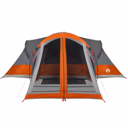 vidaXL Family Tent Tipi 8-Person Lightweight Camping Tent Green Waterproof - Grey and orange - Additional view 5