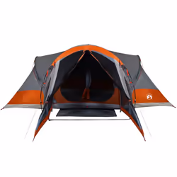 vidaXL Family Tent Tipi 8-Person Lightweight Camping Tent Green Waterproof - Grey and orange - Additional view 6