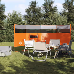 vidaXL Camping Windbreak Wind Screen Wind Break Grey and Orange Waterproof