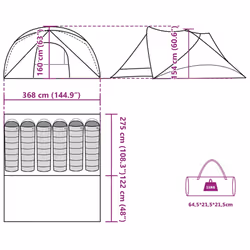 vidaXL Family Tent Cabin 6-Person Lightweight Tent Dome Tent Green Waterproof - green