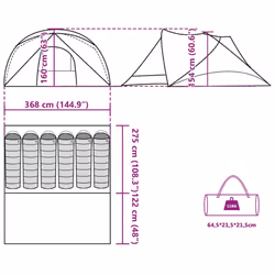 vidaXL Family Tent Cabin 6-Person Lightweight Tent Dome Tent Green Waterproof - blue