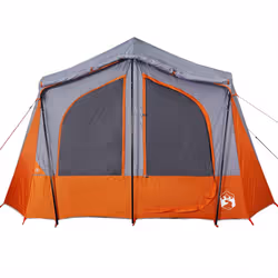 vidaXL Camping Tent Cabin 5-Person Lightweight Tent Patio Dome Tent Waterproof - Grey and orange - Additional view 6